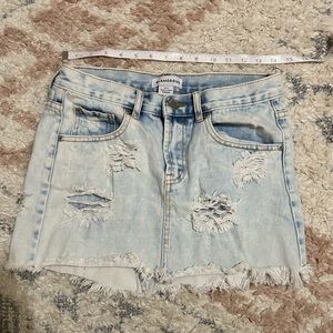 Nasty Gal Distressed Denim Skirt